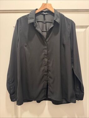 Express Black Button-Down Blouse